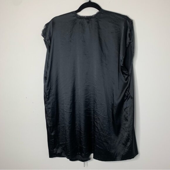 Victoria's Secret Women's Satin Lace lingerie Robe Black Size Small Y2k 2000s - Picture 8 of 9